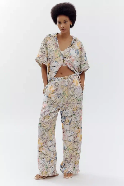Maeve Low-slung Printed Wide-leg Trousers In Multicolor