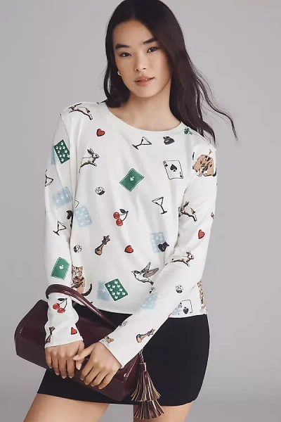 Maeve The Caitlin Boxy Tee By : Long-sleeve Edition In White