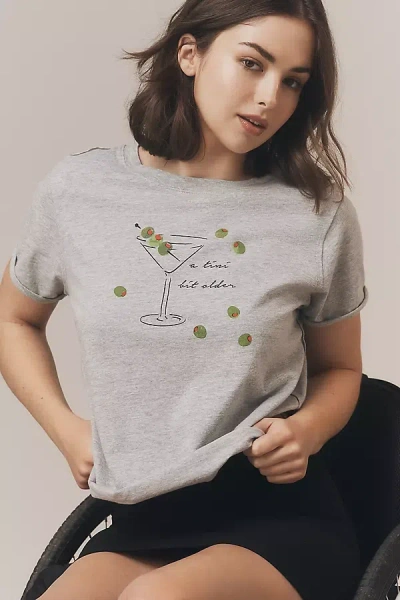 Maeve The Caitlin Embroidered Boxy Tee By  In Gray
