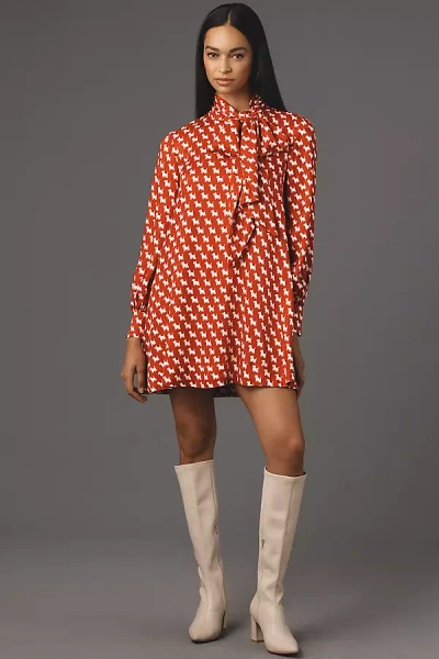 Maeve The Caroline Tie-neck Mini Dress By  In Red