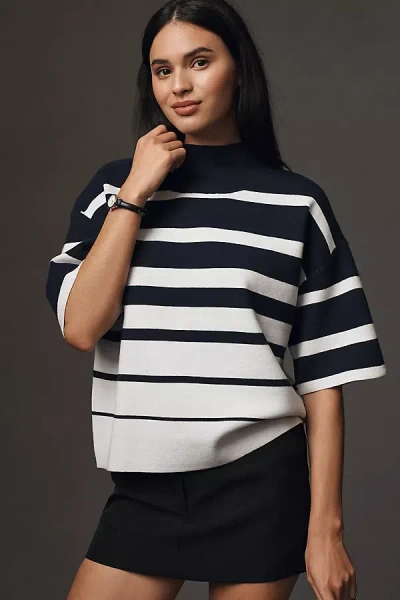 Maeve The Carys Mock-neck Sweater By : Short-sleeve Edition In Multicolor