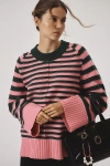 Maeve The Chandler Crew-neck Relaxed Pullover Sweater In Pink