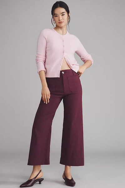 Maeve The Colette Bow Pocket Crop Wide-leg Pants By  In Purple