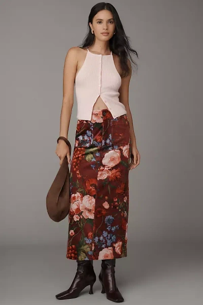 Maeve The Colette Corduroy Maxi Skirt By  In Red