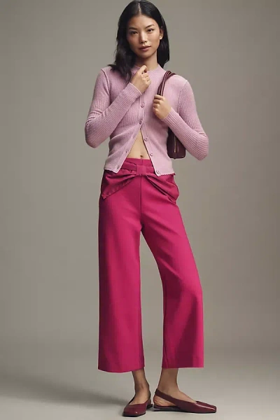 Maeve The Colette Crop Bow-waist Pants By  In Pink