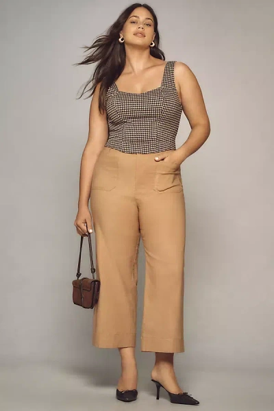 Maeve The Colette Cropped Wide-leg Pants By  In Beige