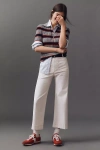 Maeve The Colette Contrast-stitch Cropped Wide-leg Trousers By  In Beige