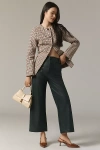 Maeve The Colette Cropped Wide-leg Pants By : Faux-leather Edition In Blue