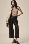 Maeve The Colette Cropped Wide-leg Pants By : Faux-leather Edition In Multicolor