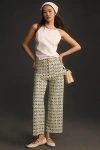 Maeve The Colette Cropped Wide-leg Pants By  In Green