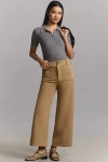Maeve The Colette Cropped Wide-leg Pants By : Knit Edition In Beige