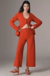 Maeve The Colette Cropped Wide-leg Pants By : Knit Edition In Red