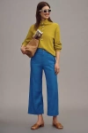 Maeve The Colette Cropped Wide-leg Pants By : Linen Edition In Blue