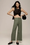 Maeve The Colette Cropped Wide-leg Pants By : Linen Edition In Green