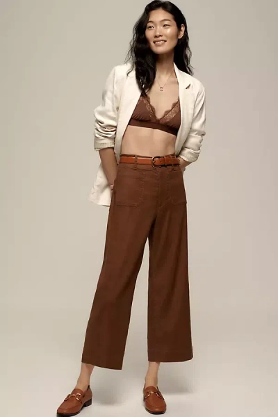 Maeve The Colette Cropped Wide-leg Pants By : Linen Edition In Multicolor