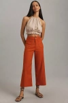 Maeve The Colette Cropped Wide-leg Pants By : Linen Edition In Orange