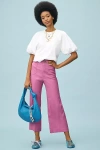 Maeve The Colette Cropped Wide-leg Pants By : Linen Edition In Pink