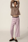 Maeve The Colette Cropped Wide-leg Pants By : Linen Edition In Purple