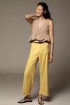 Maeve The Colette Cropped Wide-leg Pants By : Linen Edition In Yellow