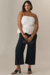 Maeve The Colette Scallop-pocket Cropped Wide-leg Pants By : Magic Fabric Edition In Blue