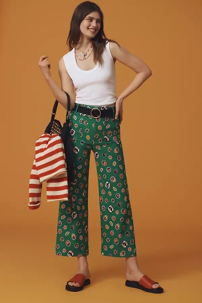 Maeve The Colette Cropped Wide-leg Pants By : Magic Fabric Edition In Green