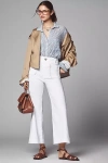 Maeve The Colette Scallop-pocket Cropped Wide-leg Pants By : Magic Fabric Edition In White