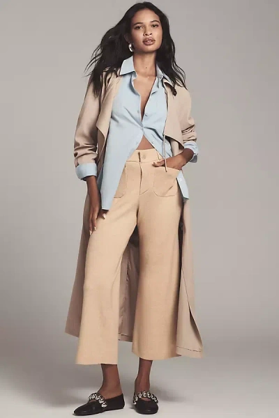 Maeve The Colette Cropped Wide-leg Pants By : Sweater Edition In Beige