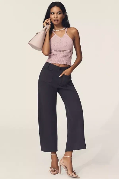 Maeve The Colette Cropped Wide-leg Pants By : Sweater Edition In Grey