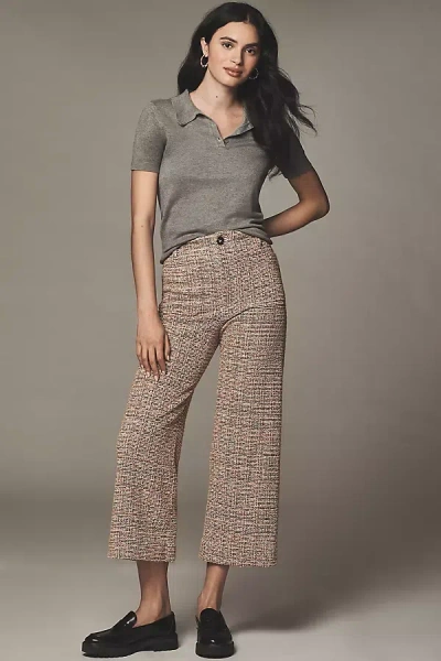 Maeve The Colette Cropped Wide-leg Pants By : Tweed Edition In Pink