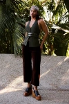 Maeve The Colette Cropped Wide-leg Velvet Pants By  In Brown