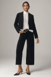 Maeve The Colette Cropped Wide-leg Velvet Pants By  In Grey