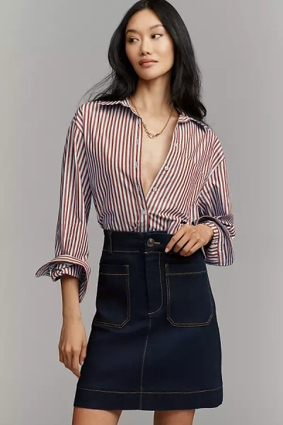 Maeve The Colette Denim A-line Skirt By  In Blue