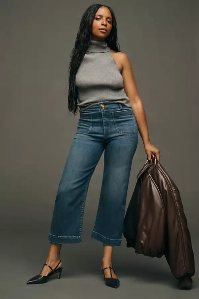 Maeve The Colette Denim High-rise Cropped Wide-leg Jeans By  In Blue