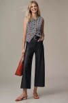 Maeve The Colette Faux-leather Crop Wide-leg Pants By  In Black