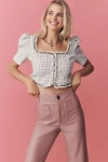 Maeve The Colette Faux-leather Crop Wide-leg Pants By  In Blue
