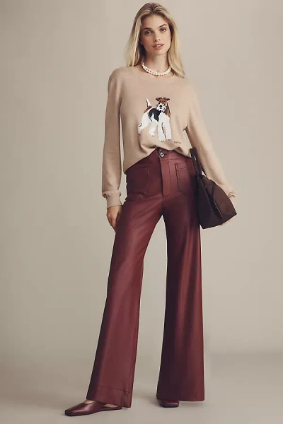 Maeve The Colette Faux-leather Full-length Wide-leg Pants By  In Purple