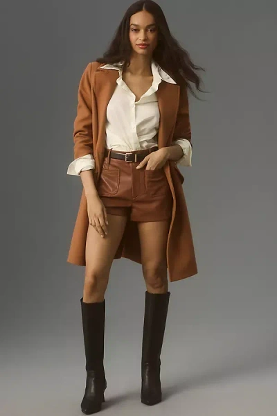 Maeve The Colette Faux Leather Shorts By  In Brown