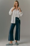 Maeve The Colette Flap Pocket Crop Wide-leg Pants By  In Blue