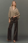 Maeve The Colette Full-length Velvet Pants By  In Green