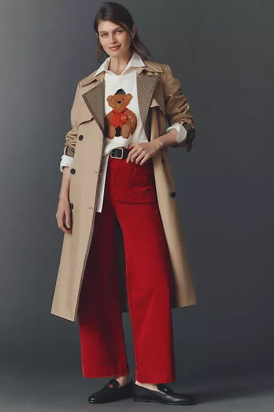 Maeve The Colette Full-length Velvet Pants By  In Red