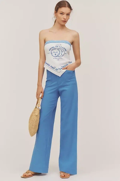 Maeve The Colette Full-length Wide-leg Pants By : Beachy Linen Edition In Blue