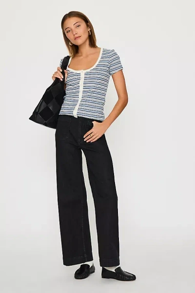 Maeve The Colette High-rise Wide-leg Full-length Jeans By  In Black