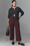 Maeve The Colette Knit Crop Wide-leg Pants By  In Blue