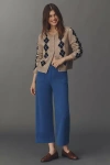 Maeve The Colette Knit Crop Wide-leg Pants By  In Blue