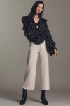 Maeve The Colette Knit Crop Wide-leg Pants By  In Neutral