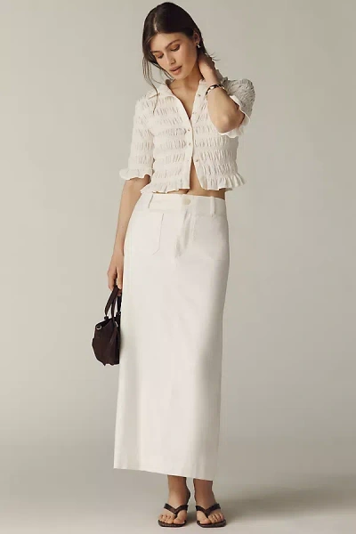 Maeve The Colette Linen Blend Maxi Skirt By  In White