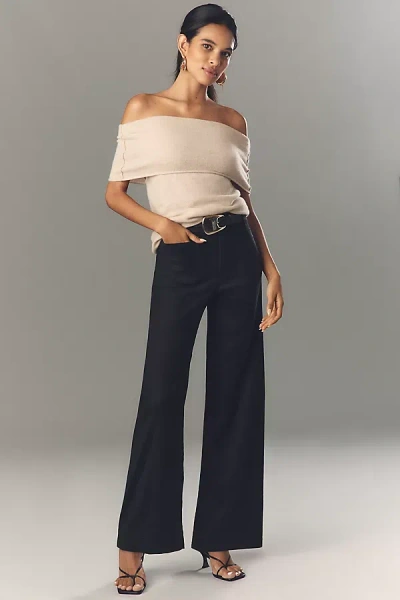 Maeve The Colette Linen Full-length Wide-leg Pants By  In Black