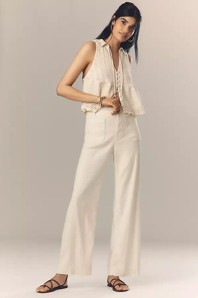Maeve The Colette Linen Full-length Wide-leg Pants By  In White