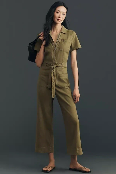 Maeve The Colette Linen Jumpsuit By  In Green