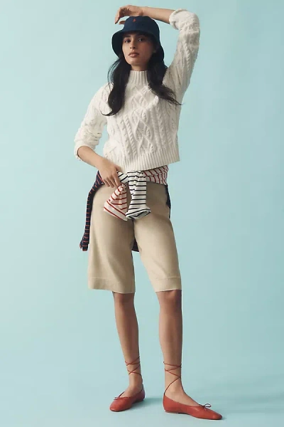 Maeve The Colette Longline Shorts By : Linen Edition In Brown